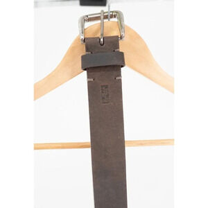 Levi's Dark Brown leather belt with silver colored heavy weight buckle
